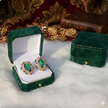 Iridescent Opal Style Crystal Cocktail Earrings